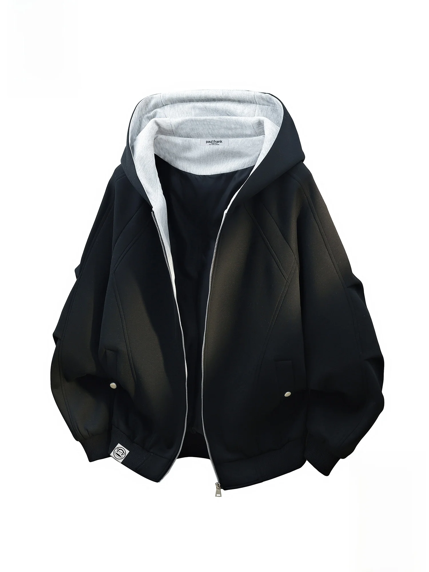 

PaulFrank Spring Loose Fit Hoodie Cardigan Men's Casual Hooded Jaet Color Blo Design Comfortable Polyester Fiber