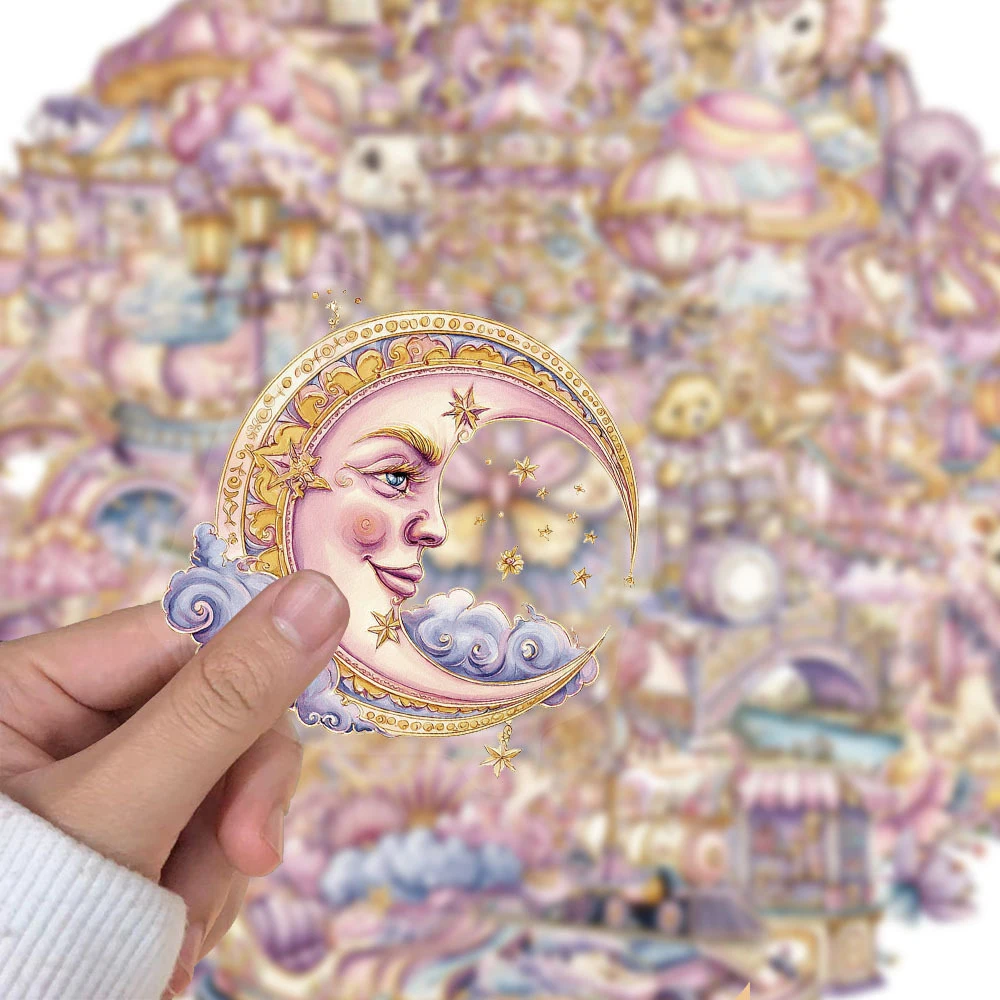 

10/30/50pcs Cute Pink Dreamy Amusement Park Stickers Funny Graffiti Sticker DIY Laptop Suitcase Phone Transparent Cartoon Decals