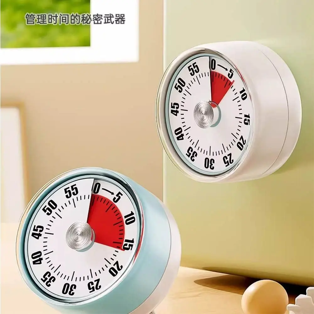 Simple 60-Minutes Visual Timer Magnetic Clock Mechanical Timer Self-discipline Visualization Kitchen Timer Student Study