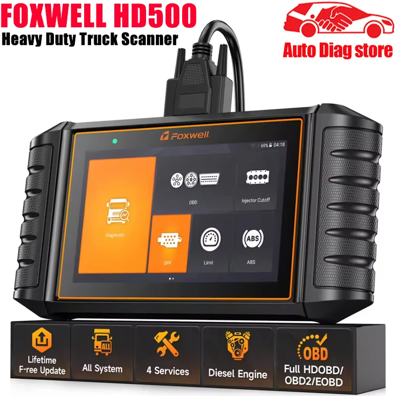 2025 FOXWELL HD500 Heavy Duty Truck Scanner DPF Regen Injector Cutoff Limit Setting All System Diesel Automotive Diagnostic Tool