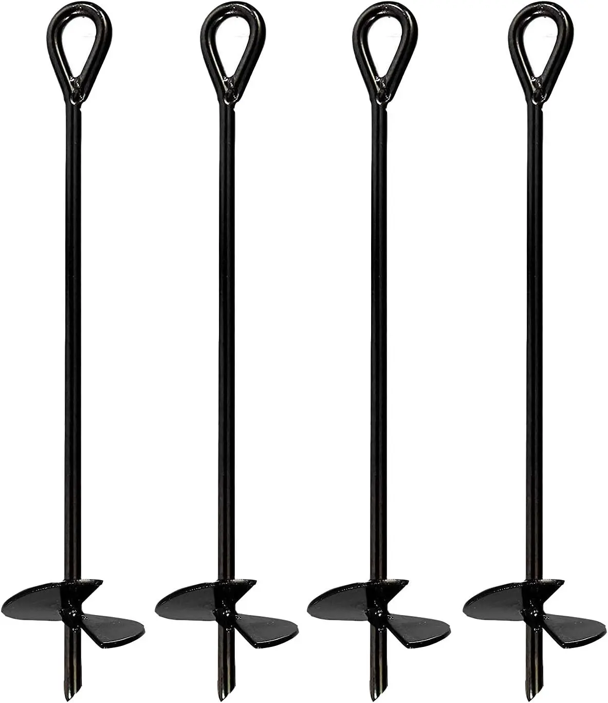 

Heavy Duty Ground Anchor (4 Pack), 40 Inches Long, Solid Metal Auger for Securing Sheds, Tents, Canopies, Swing Sets, and More