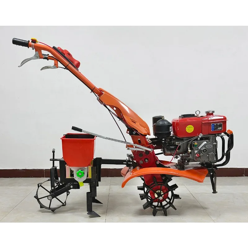 Small soil loosening ridging weeding and ditching micro tillage machine diesel gasoline multi function rotary tillage machine