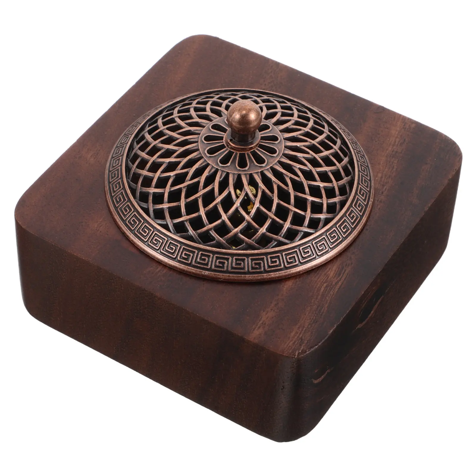 1Set Elegant Carved Wooden Incense Burner for Aromatherapy and Meditation Retro Vintage Home Decor Censer Bowl Unique Smudging