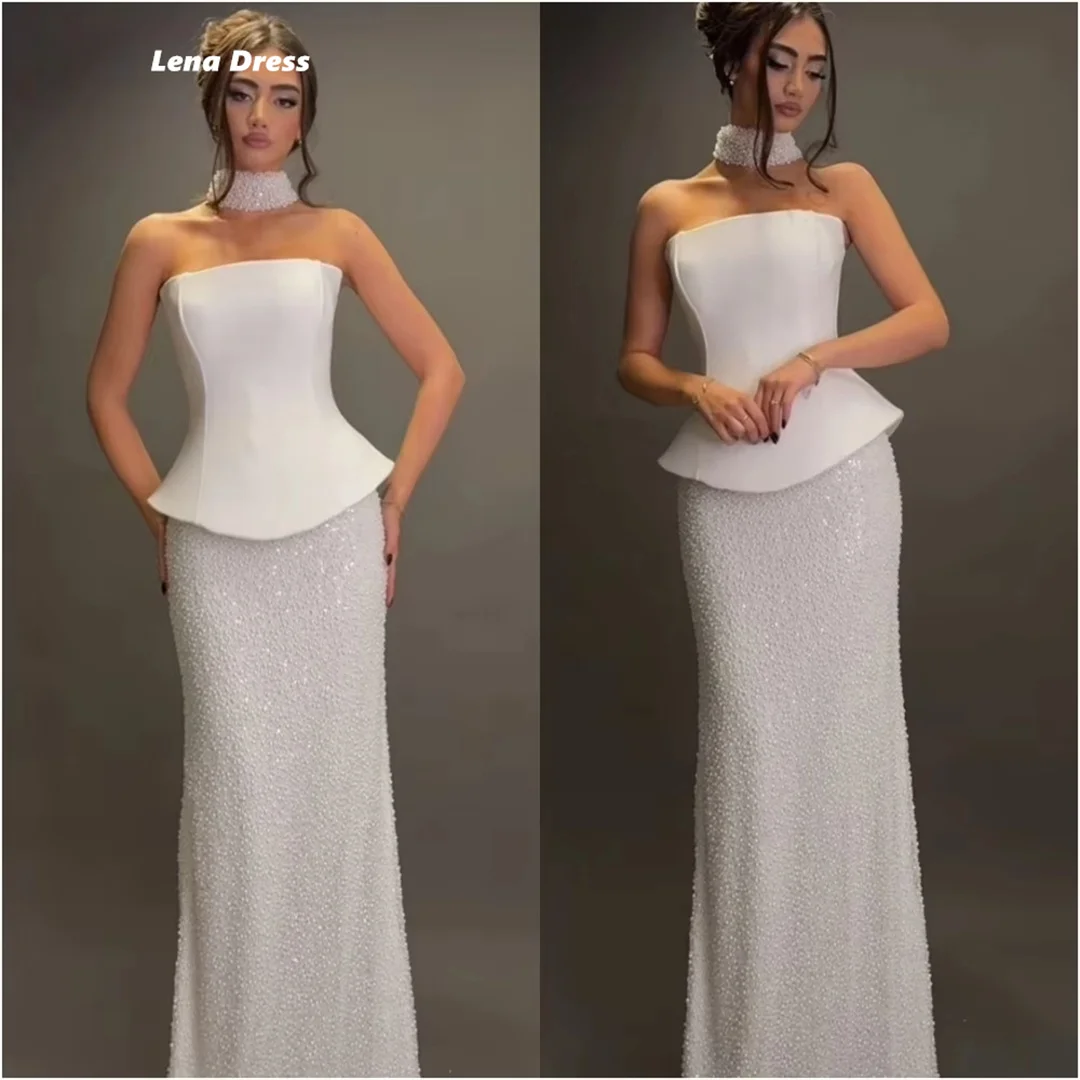 レナ光沢のあるパーティードレス女性オーダーメイド特別な日のためのオケージョンドレスマーメイド高級女性のエレガントなパーティードレス結婚式