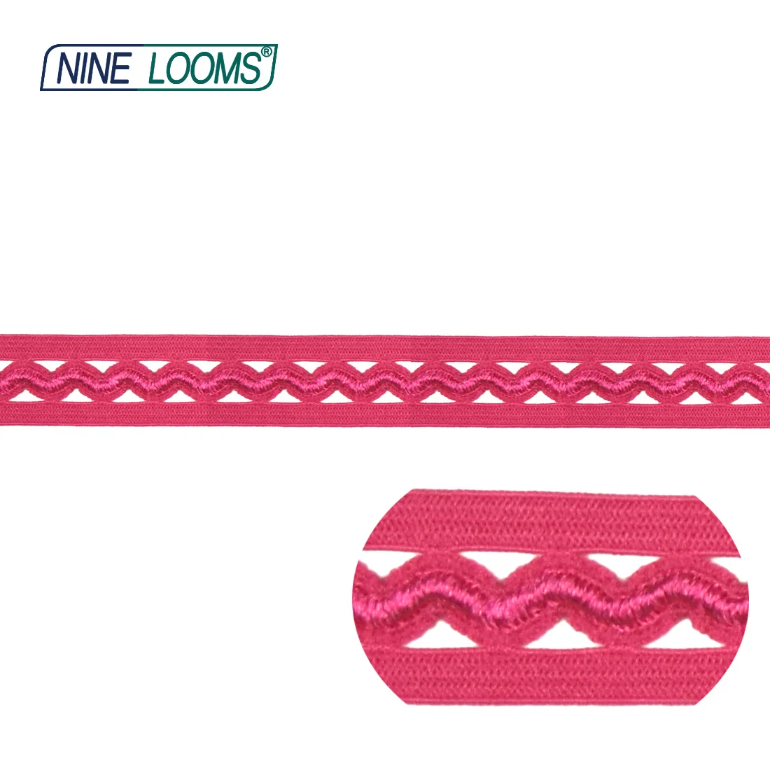 NINE LOOMS Decorative Lace Trim Elastic 5/8\