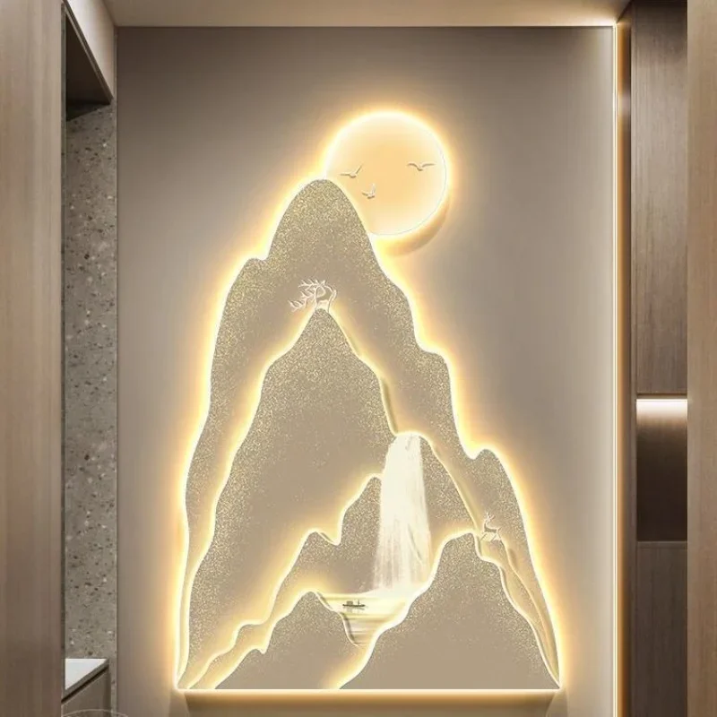 LED Light Emitting Atmosphere Sense Advanced Sense Art Mural Light Modern Light Luxury Living Room Sofa Background Wall Painting