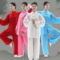 Abiti tradizionali cinesi Uomo Donna Adulto Tai Chi Kung Fu Uniforme Cotone più seta Arti Performance Abiti da pratica Wushu