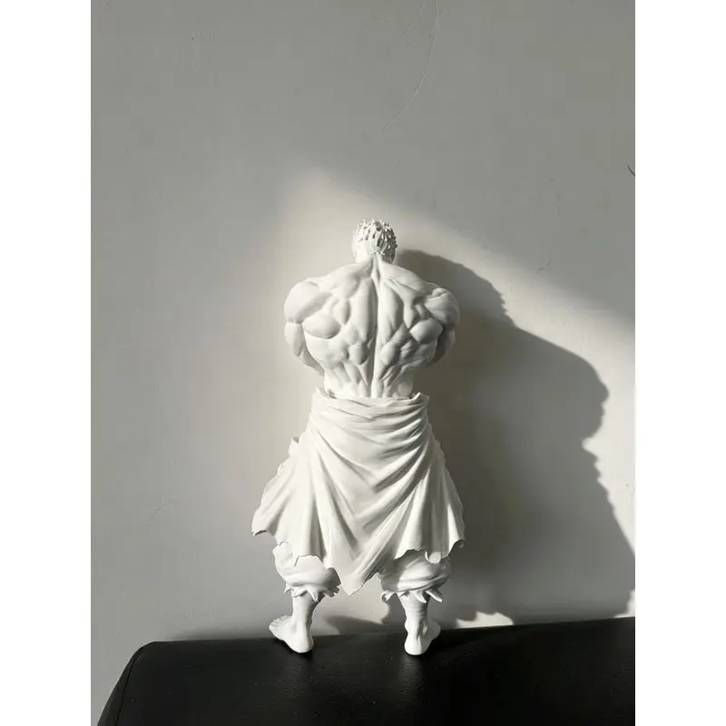 Street Fighter Long With Arms Folded Standing Figure 3D Printed White Mold Muscle Statue Desktop Decorative Item 20cm
