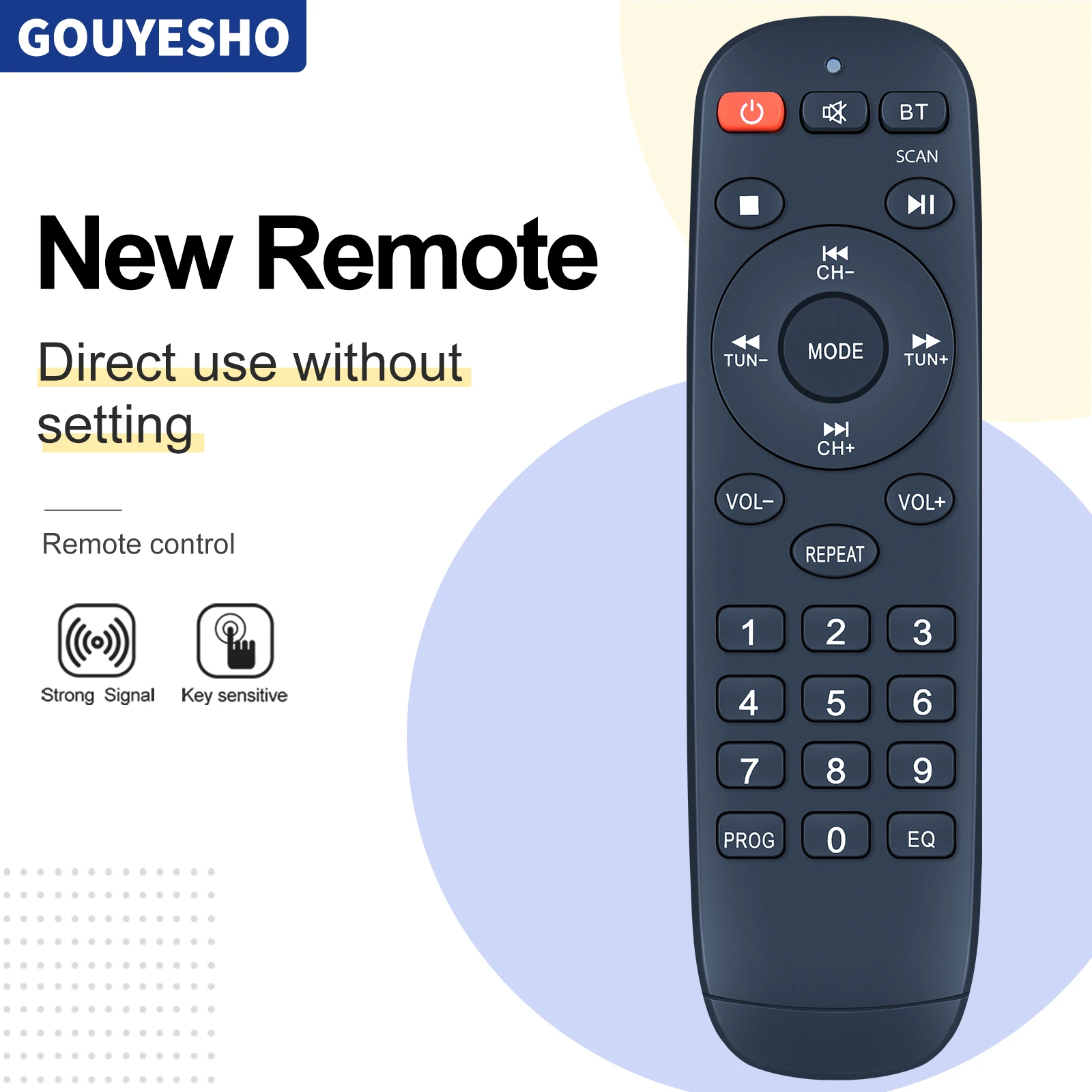 Remote Control Baru untuk LONPOO LP-886 Compact Stereo Shelf System Bluetooth