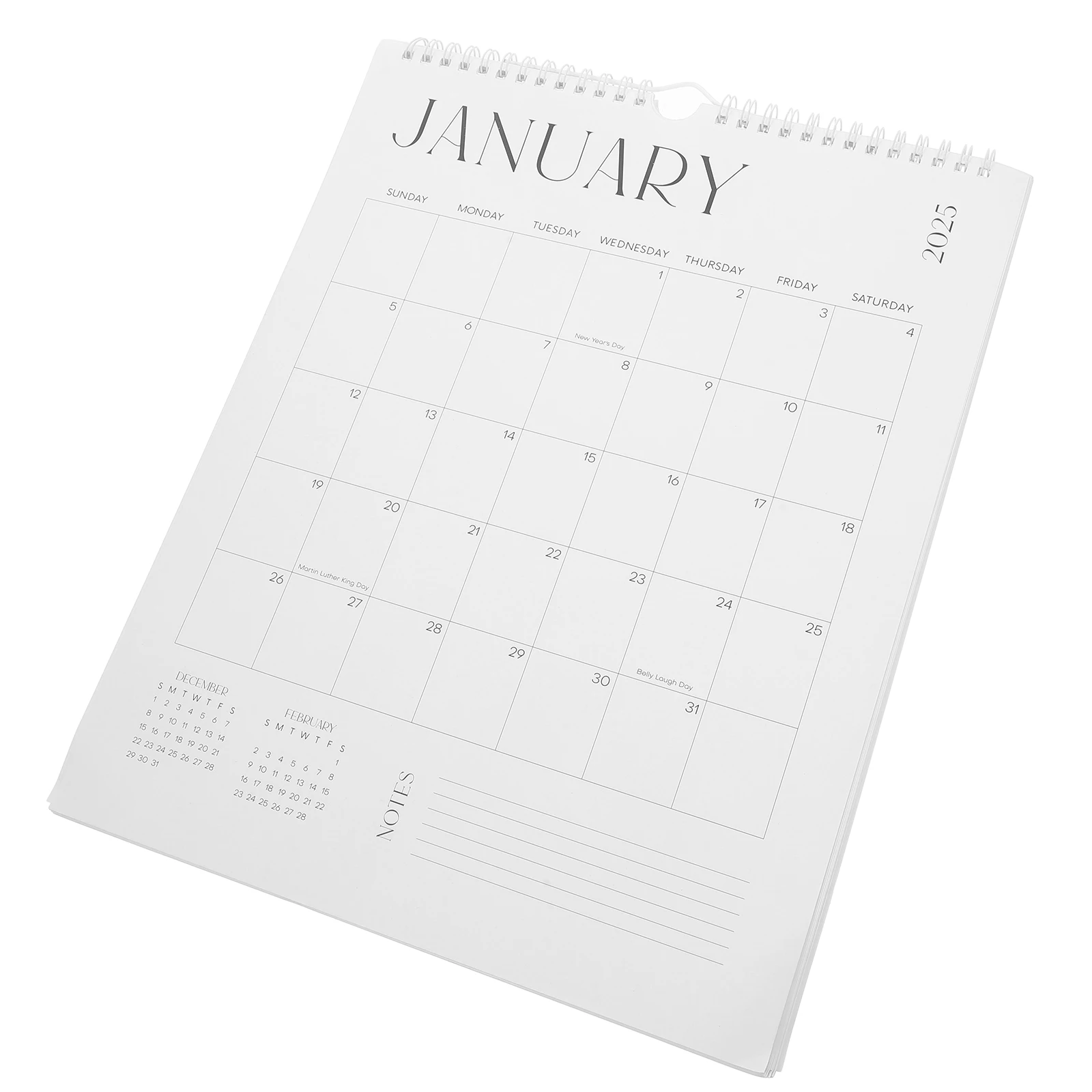 

English Simple Wall Calendar 2025 Large Black White Paper Monthly Hanging Calendars Vertical Display For Home Office Classroom