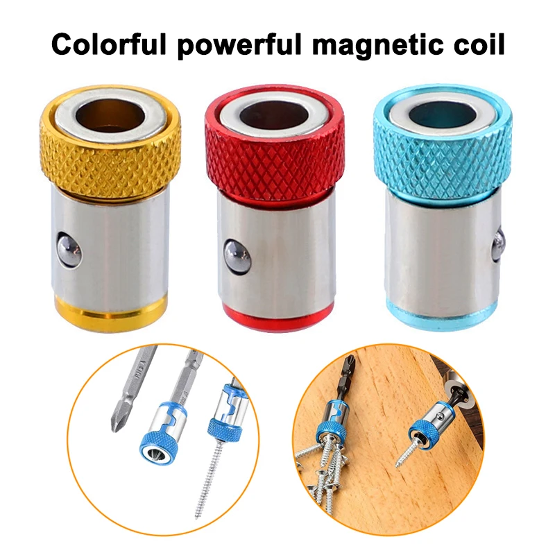 Universal 1/4 Inch Magnetic Screwdriver Head Bit Holder Color metal Magnetizer Steel Sleeve Power Tool Position Ring Accessory