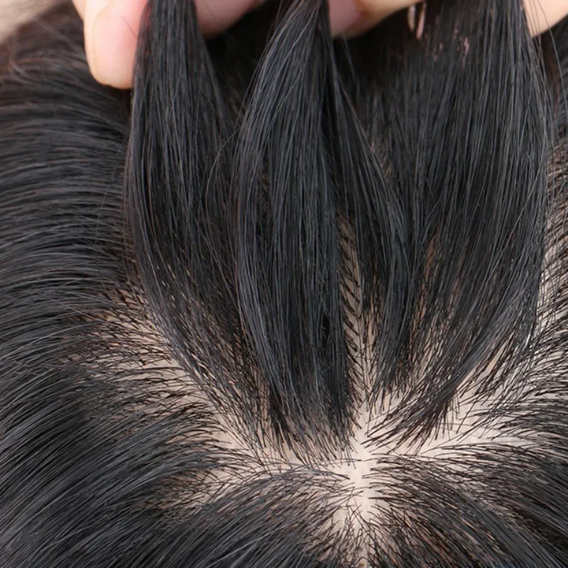 شعر بشري خفيف الوزن، قطعة شعر شبكية نانو، جزء علوي طبيعي يزيد بسرعة حجم المبيعات للنساء، غطاء ترقق الشعر الرمادي