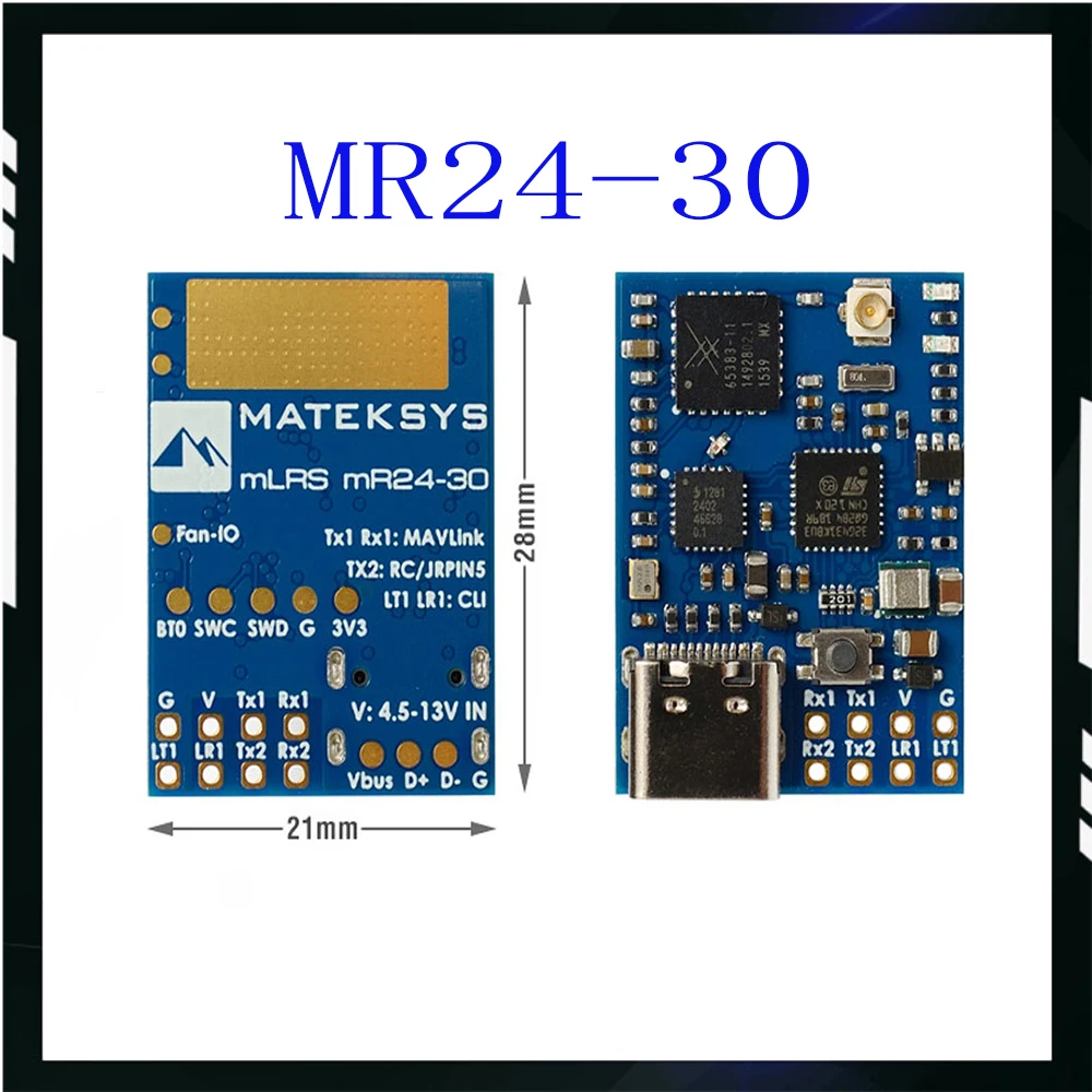 MATEKY Mateksys MR24-30 2.4G Receiver mLRS MAVLink 2.4GHZ RECEIVER LoRa 30 dBm RF Power RX For  RC FPV Long Range Drones