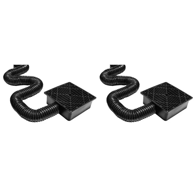 

Hot Sale-2X Catch Basin Downspout Flexible Extension Storm Drain Catch Basin Drainage System Drain Adapter