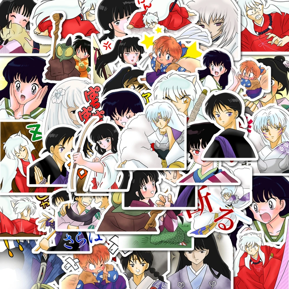 Pegatinas de Inuyasha de 40 piezas, se pueden utilizar para decoración de termos, refrigeradores de pared, espejos de ordenador, sobres, Etc.