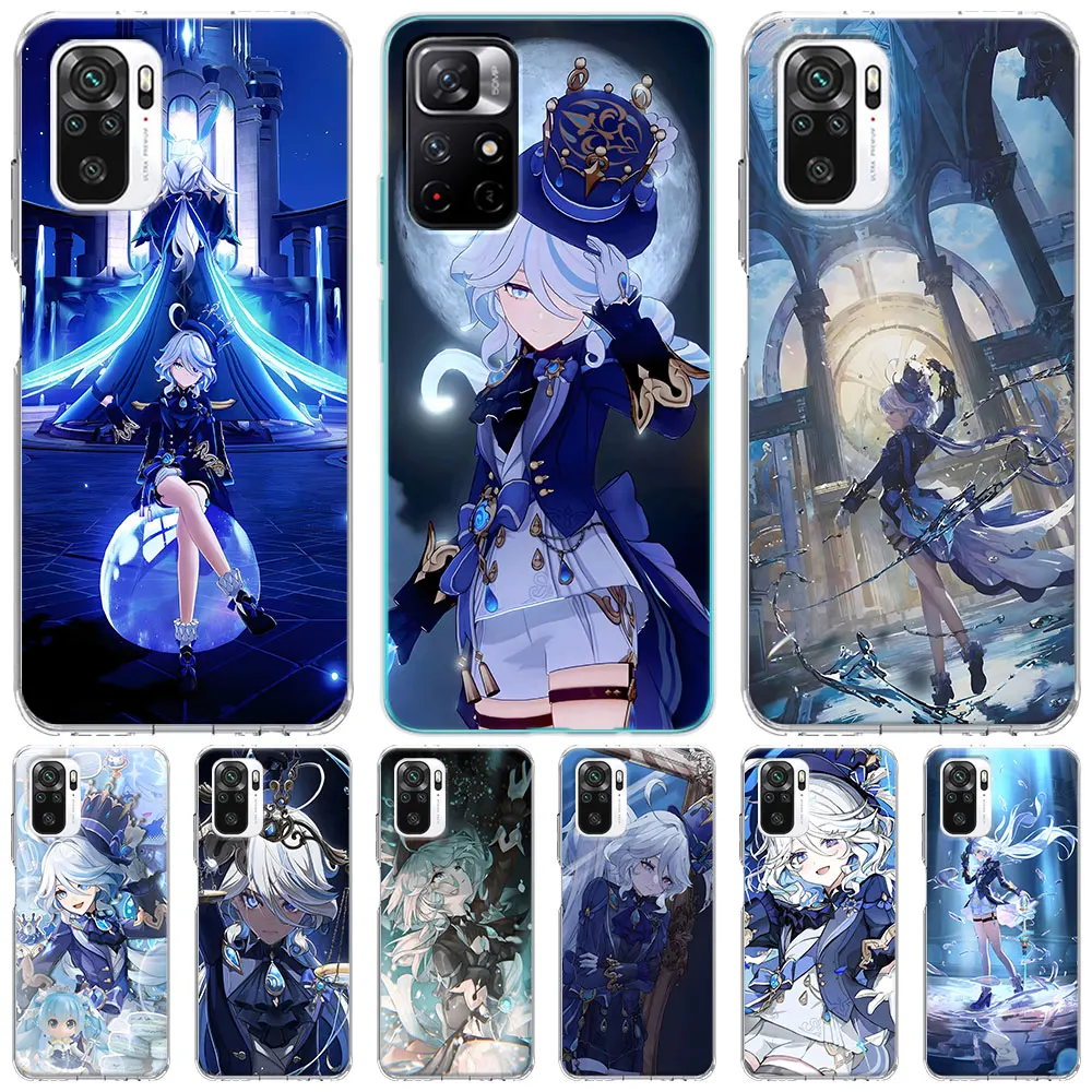 Genshin Impact Furina Case for Xiaomi Redmi Note 13 10 10S 9 12 8 11T 11 Pro Plus 11S 12 12S 11E 9S Silicone Soft Phone Cover