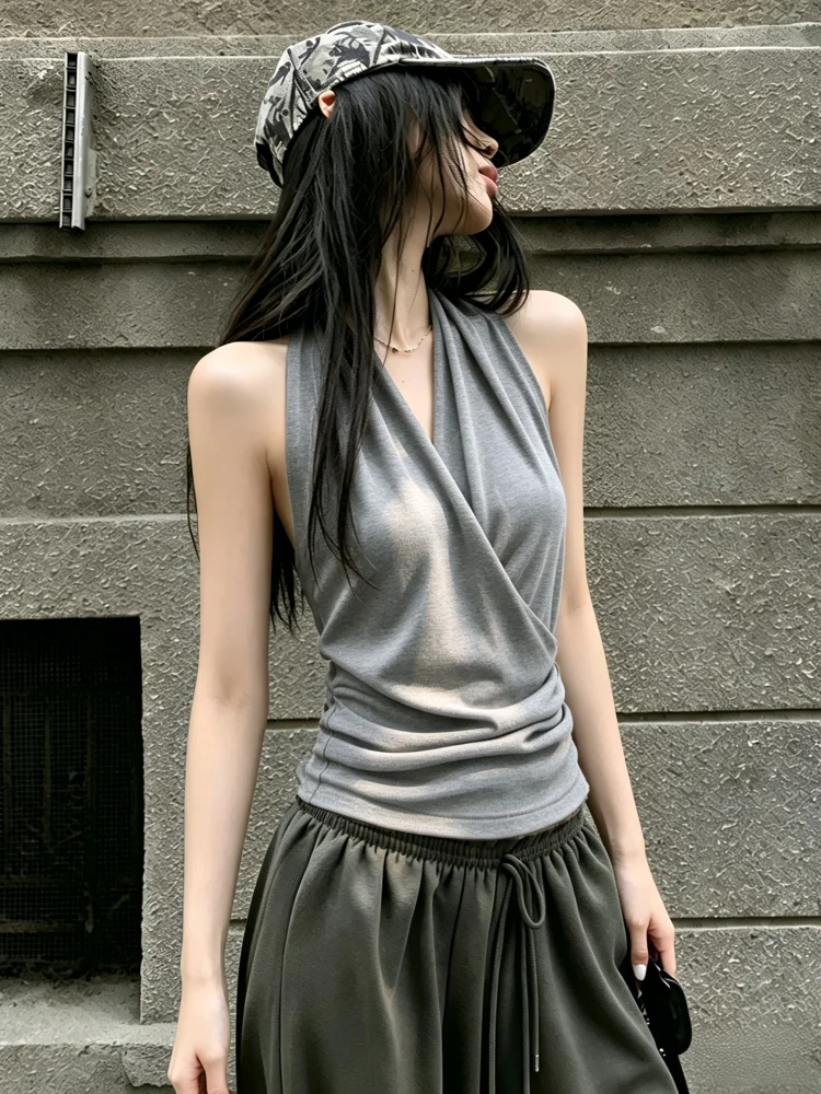 Sexy Slim Fit Tank Top Women's Large Size Summer New Style Casual Wear Inner And Outer Wear Neck Hanging Strap Vest