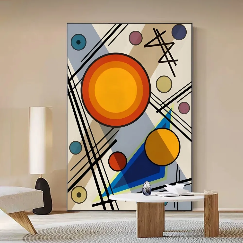 Wassily Kandinsky Poster Poster artistico autoadesivo Retro adesivo in carta Kraft fai da te Bar Cafe Vintage decorativo