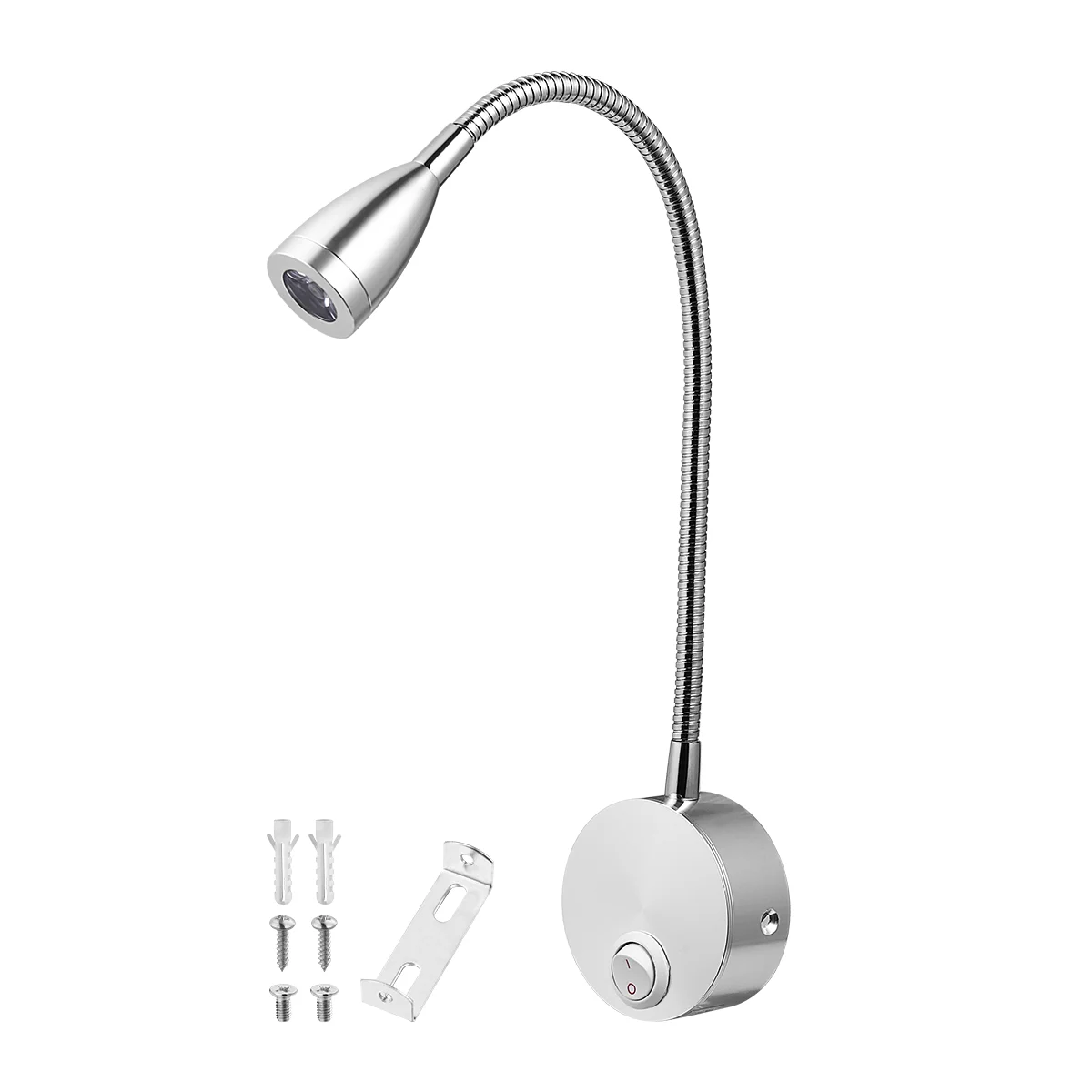 

Mobestech AC 85-265V 3W 360-degree Flexible Arm LED Wall Light LED Reading Light Bedside Lamp with (Warm White)