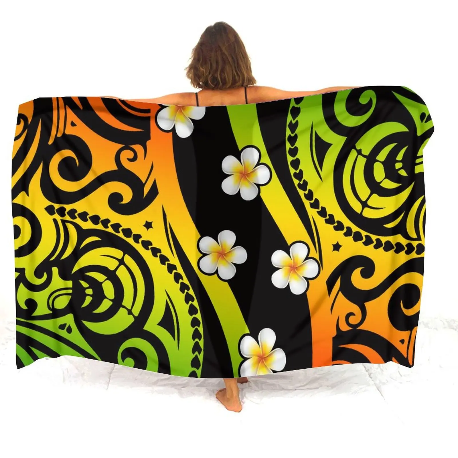 Summer Sarong Dress Polynesian Customizable Beach Essential Sun Protection Women'S Sarong Shawl Suitable For All Seasons