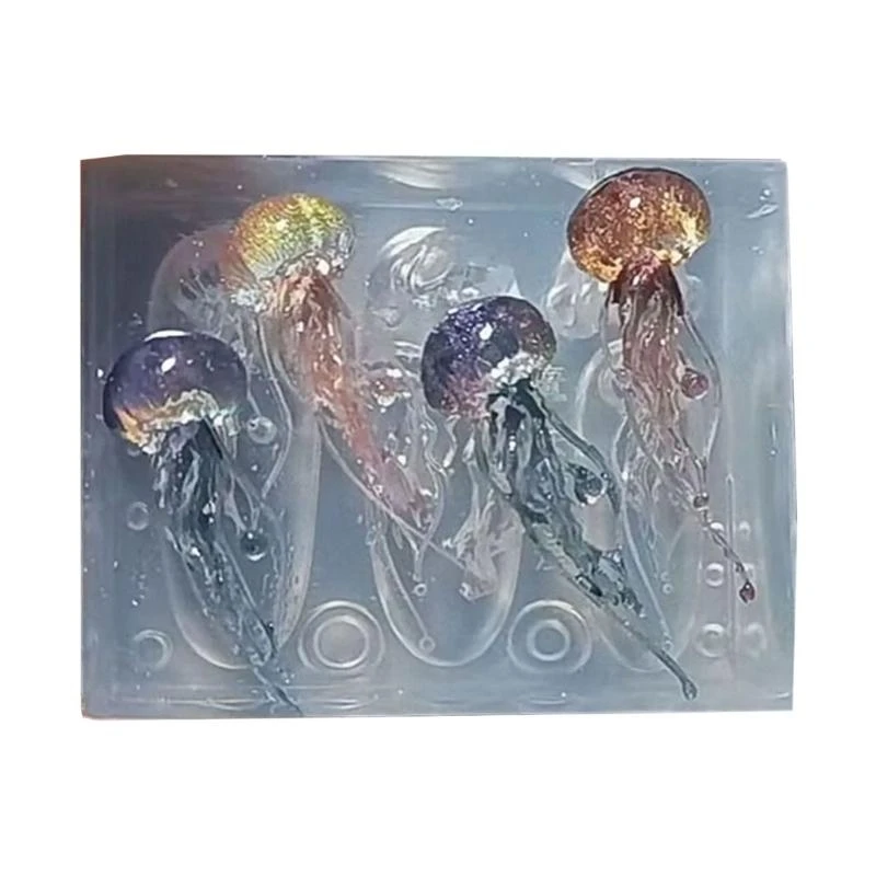 652F Soft Silicone Jellyfish Moulds Art Dropper Mold Convenient Art Molds Resin Craft Mould DIY Casting Moulds