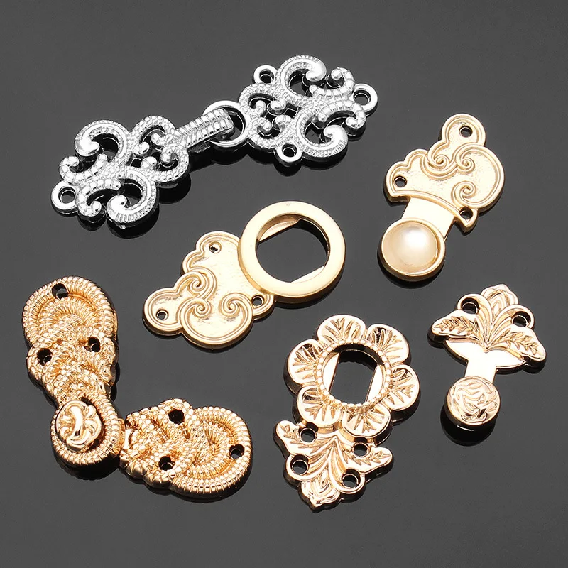 Chinese Knot Buttons Cheongsam Cape/Cloak Clasp Cardigan Clip Fasteners for Clothing Decor Retro Chrysanthemum Frog Button