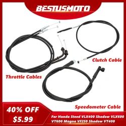 Motorcycle Throttle Cables Clutch Cable Speedometer Cable For Honda Steed VLX400 Shadow VLX600 VT600 Magna VF250 Shadow VT400