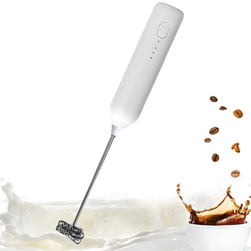 Electric Milk Frother 2 In 1 Rechargeable  Blender Stainless Steel 3 Speeds Coffee Mixer Egg Beater Handheld Foam Maker Tools