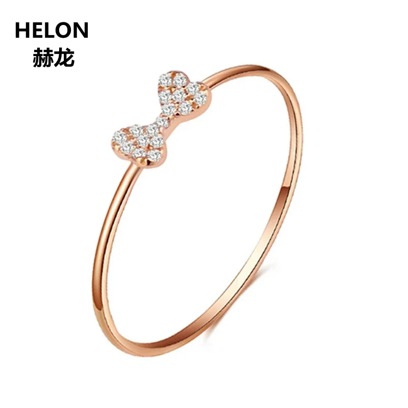 0.09ct SI/H Natural Diamonds Engagement Wedding Ring Solid 14k Rose Gold Women Band