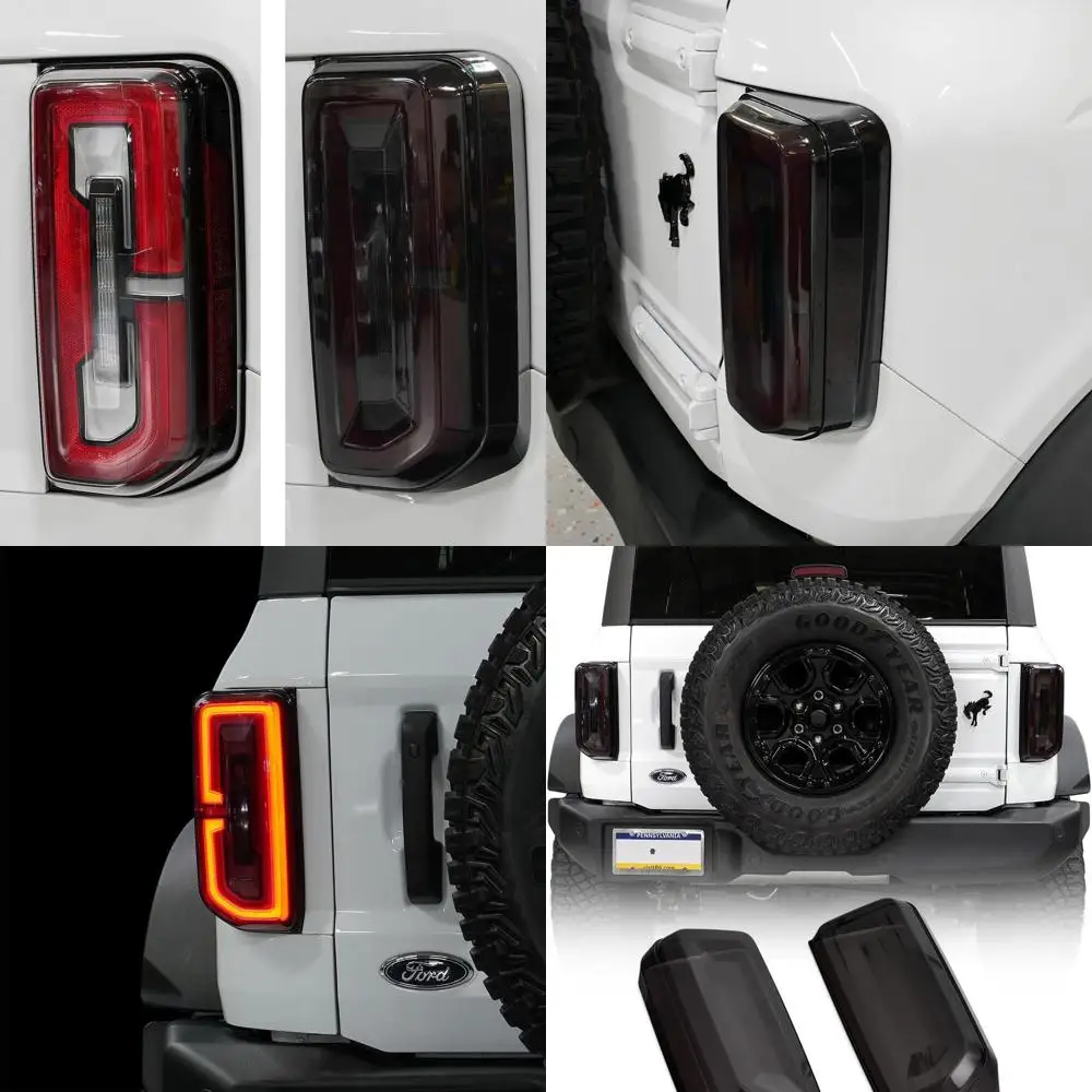 

IAG I-Line Smoked LED Tail Light Covers for Ford Bronco 2021+ 2/4 Door (OEM LED Taillights ONLY, Does not fit Base or Sport mode