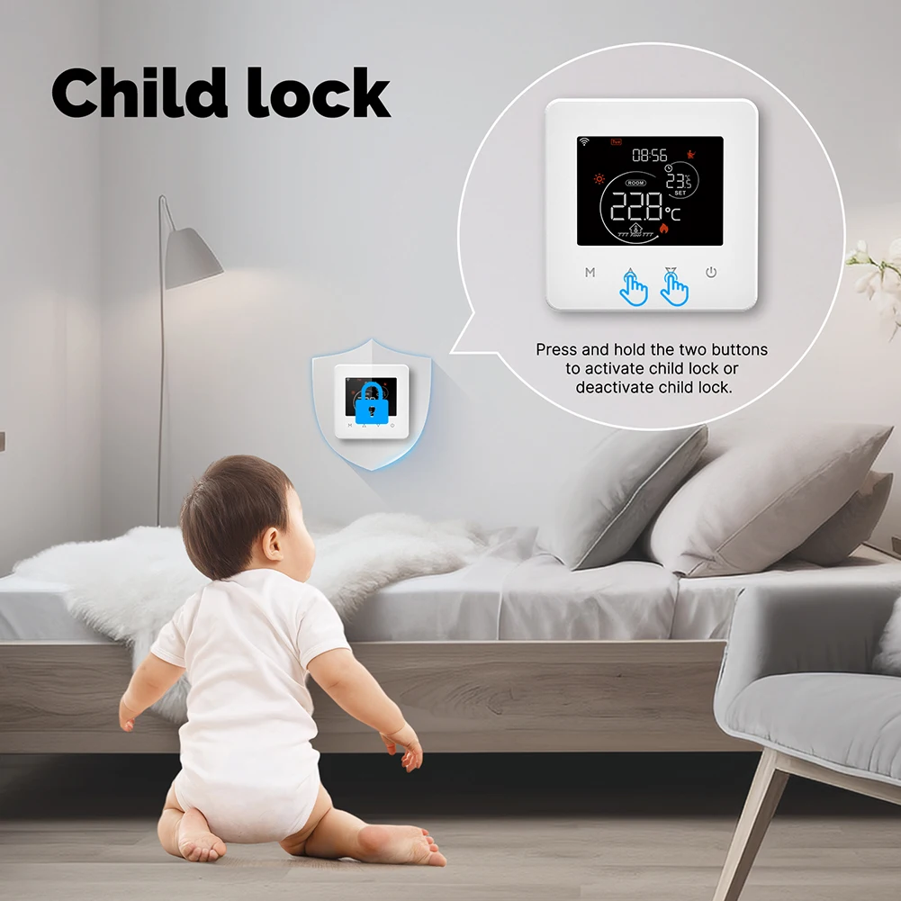 For Tuya WiFi Thermostat with Voice and Remote Control for Electric Gas Boiler Floor Heating Energy Saving Device