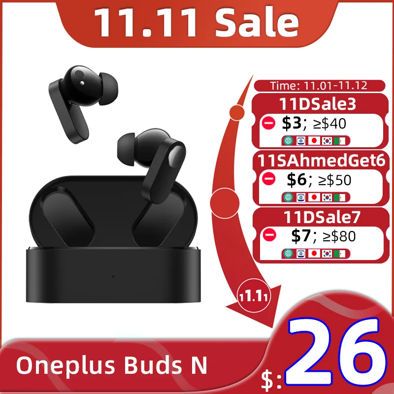 

Oneplus Buds N Nord TWS Earphone Bluetooth 5.2 Dual AI Noise Cancelling True Wireless Headphone IP55 Earbuds For Oneplus 10 Pro