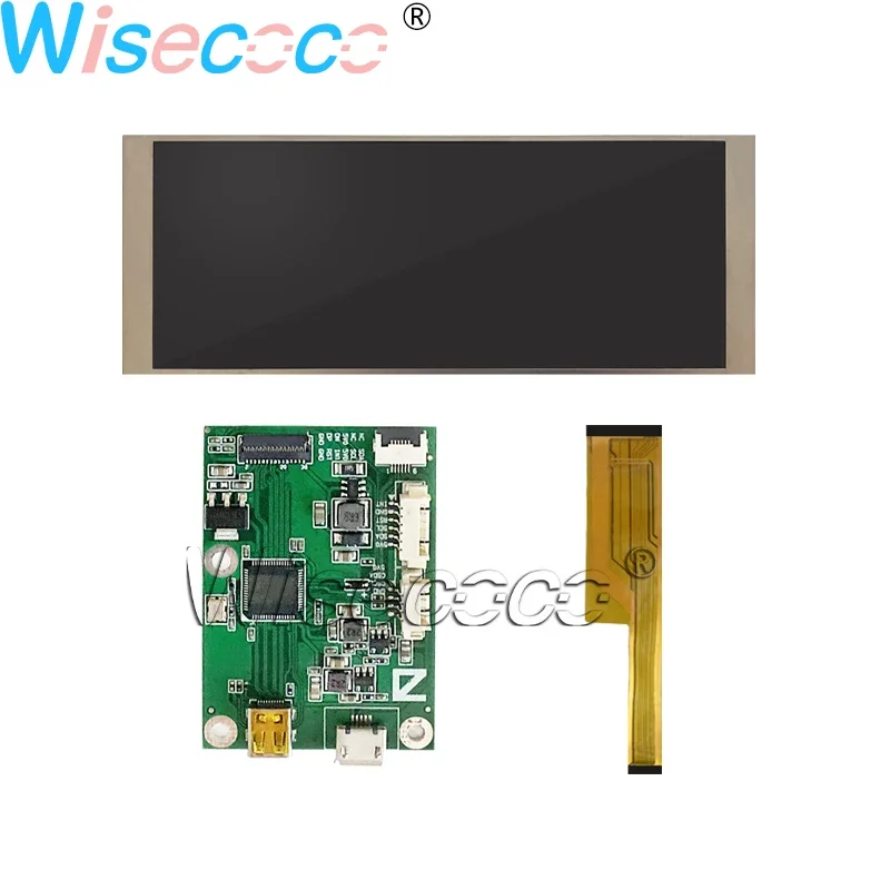 Wisecoco 6.86 Inch 1280*480 Stretched Bar Display IPS LCD Display Screen Panel Strip 500nits With 40PIN MIPI Driver Board