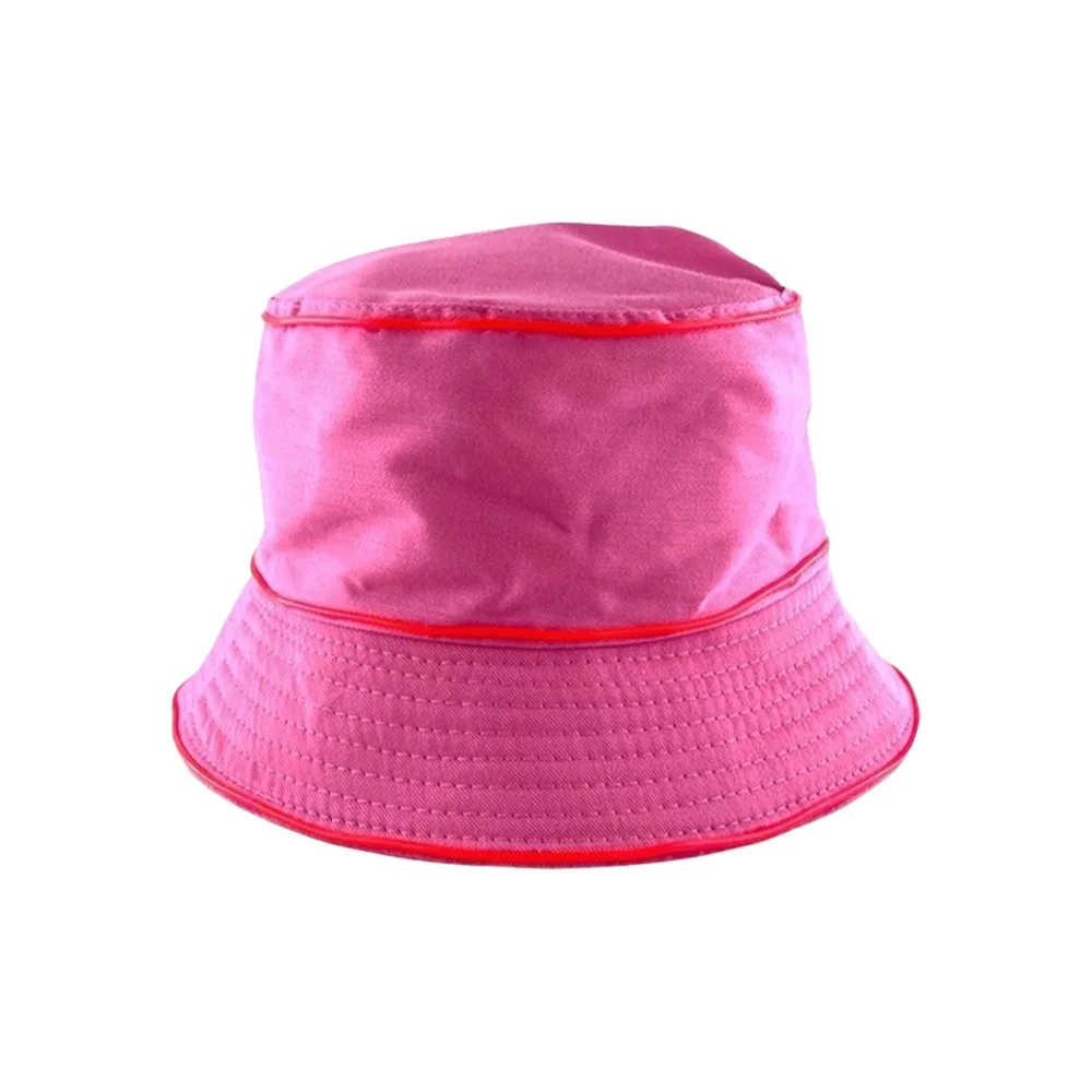 Fashion Battery Powered LED Bucket Hat Colorful Flashing Modes Luminous Hat Grow in Dark Solid Color Flashing Glow Hat Cosplay