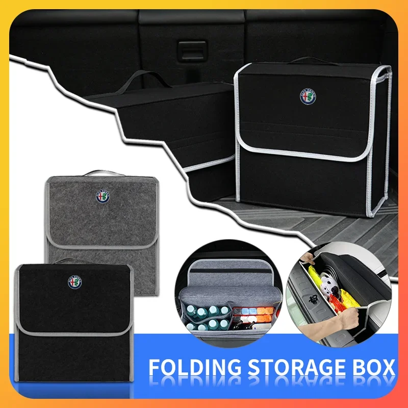 

Car Trunk Storage Bag Organizer Sundries Stowing Tidying Box For Alfa Romeo 159 147 156 166 Giulietta Giulia Mito Stelvio Brera