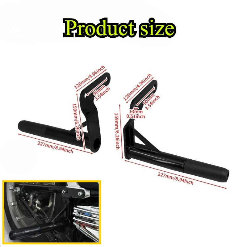 

For Harley Softail Heritage Fat Boy Low Rider Street Bob FXBB 18-24 Motorcycle Rear Crash Bar Passenger Foot Peg Frame Slider