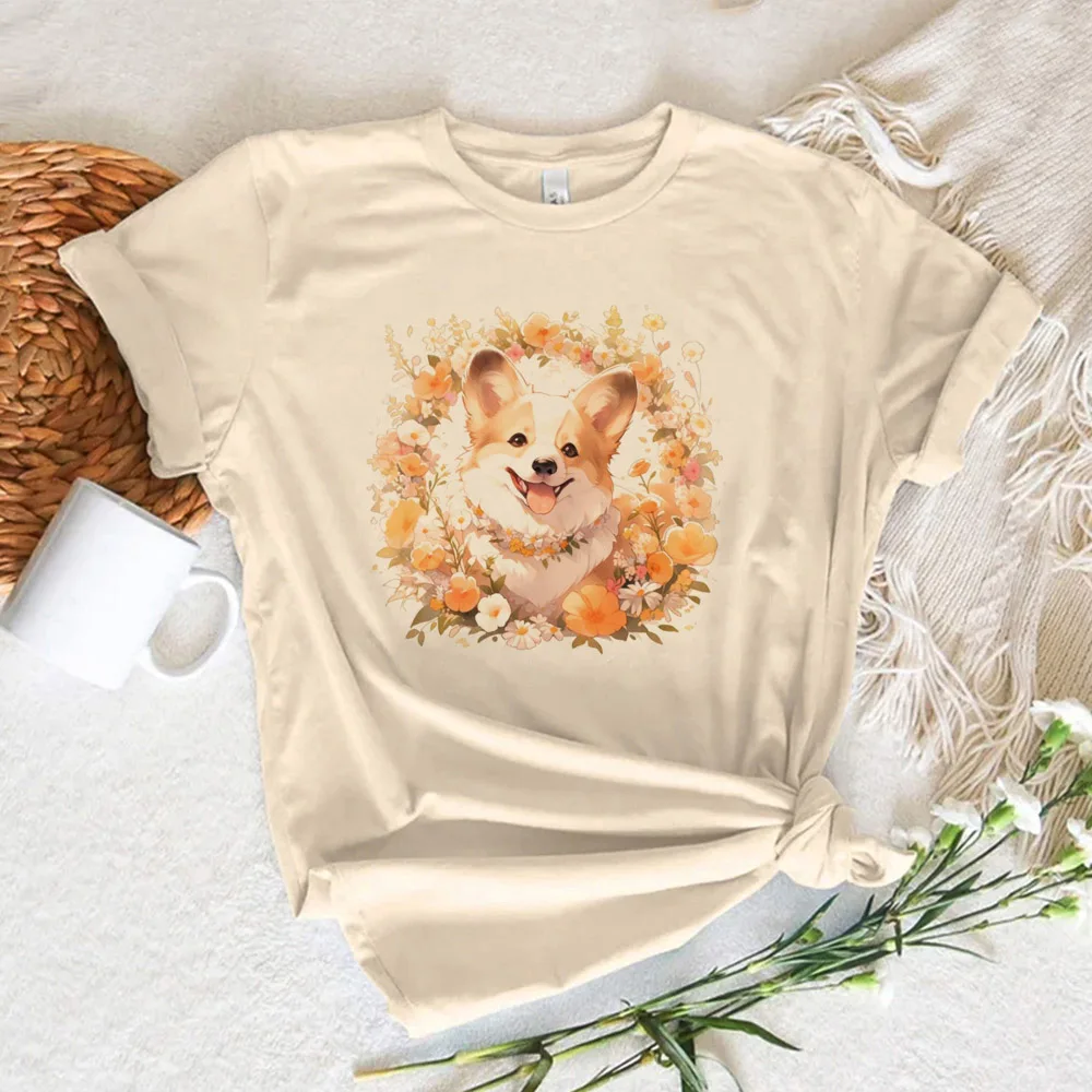 Corgi Tee women manga Y2K anime t shirt girl manga clothes