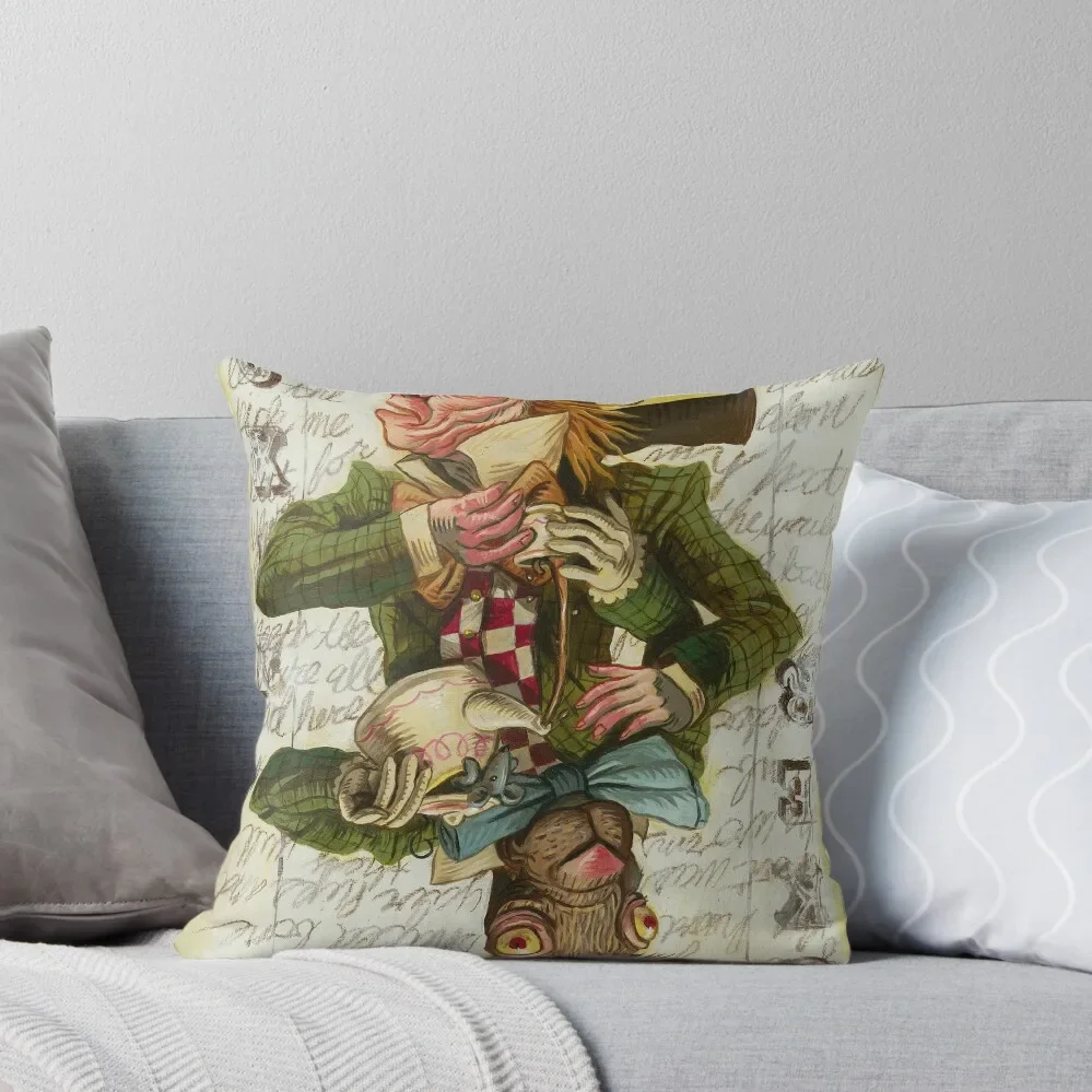 Mad Hatter Joker Card Throw Pillow Pillow Cases Plaid Sofa