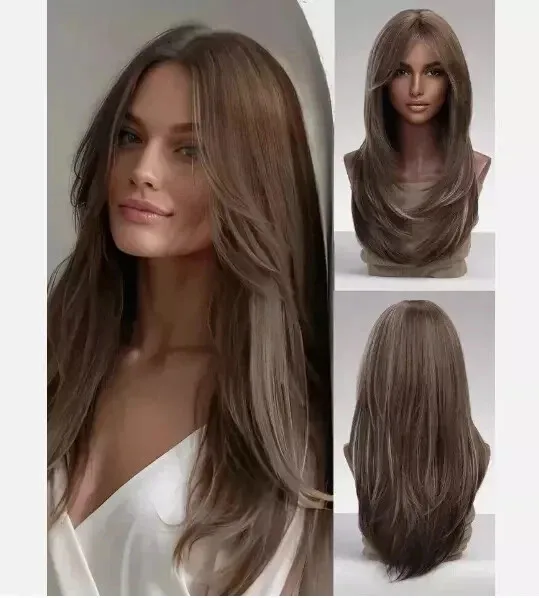 

hair New Fashion Glamour Women's Mix Brown Straight Hair Wig 20In
