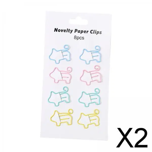 2x8x Novelty Paper Clips Metal Party Invitation Card Document Organization