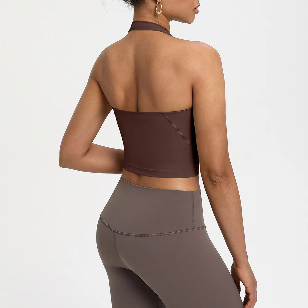 

Women's Seamless Racerback Sports Bra - Moisture-Wicking Yoga Top with Built-in Padding Breathable Workout Tank For Running Gym