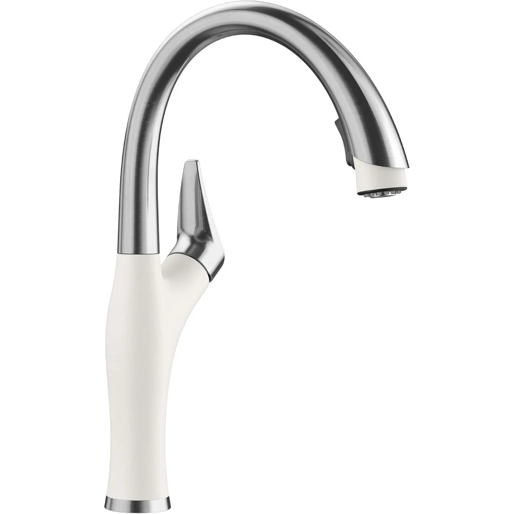 

BLANCO, White 442036 ARTONA Color-Coordinated Pull-Down Dual Spray Kitchen Faucet, 1.5 GPM