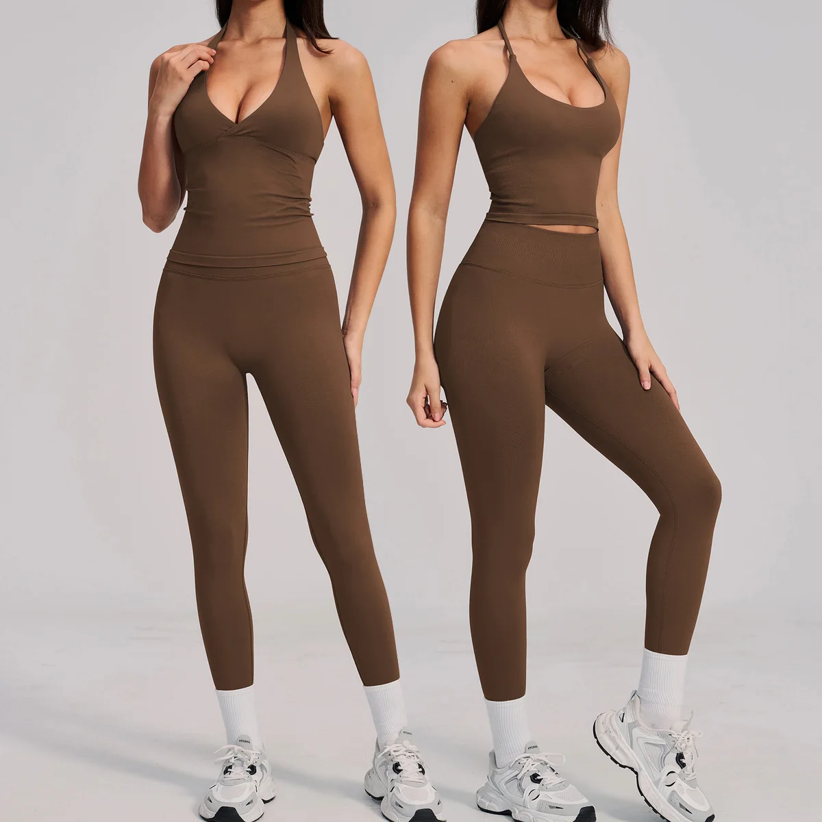2PCS Fitness Suit Women's Tracksuit Yoga Sets Sportswear Seamless Workout Outfits Sports Vest High Waist Leggings Gym Clothes
