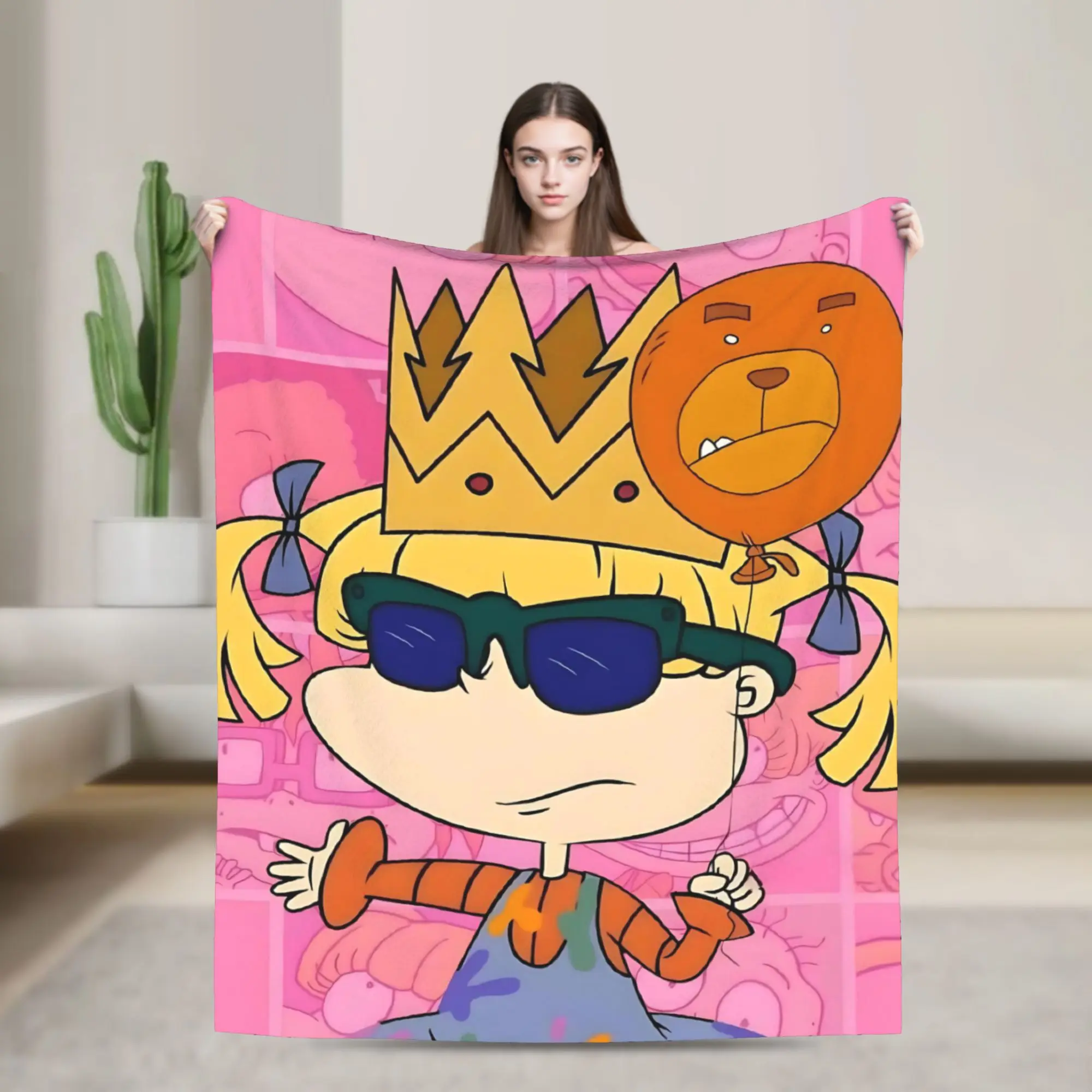 Cartoon R-Rugrats Throw Blanket for Couch  Soft Cozy Plush Blanket 50x60 Inches Multiple Sizes Bedspreads for All Seasons