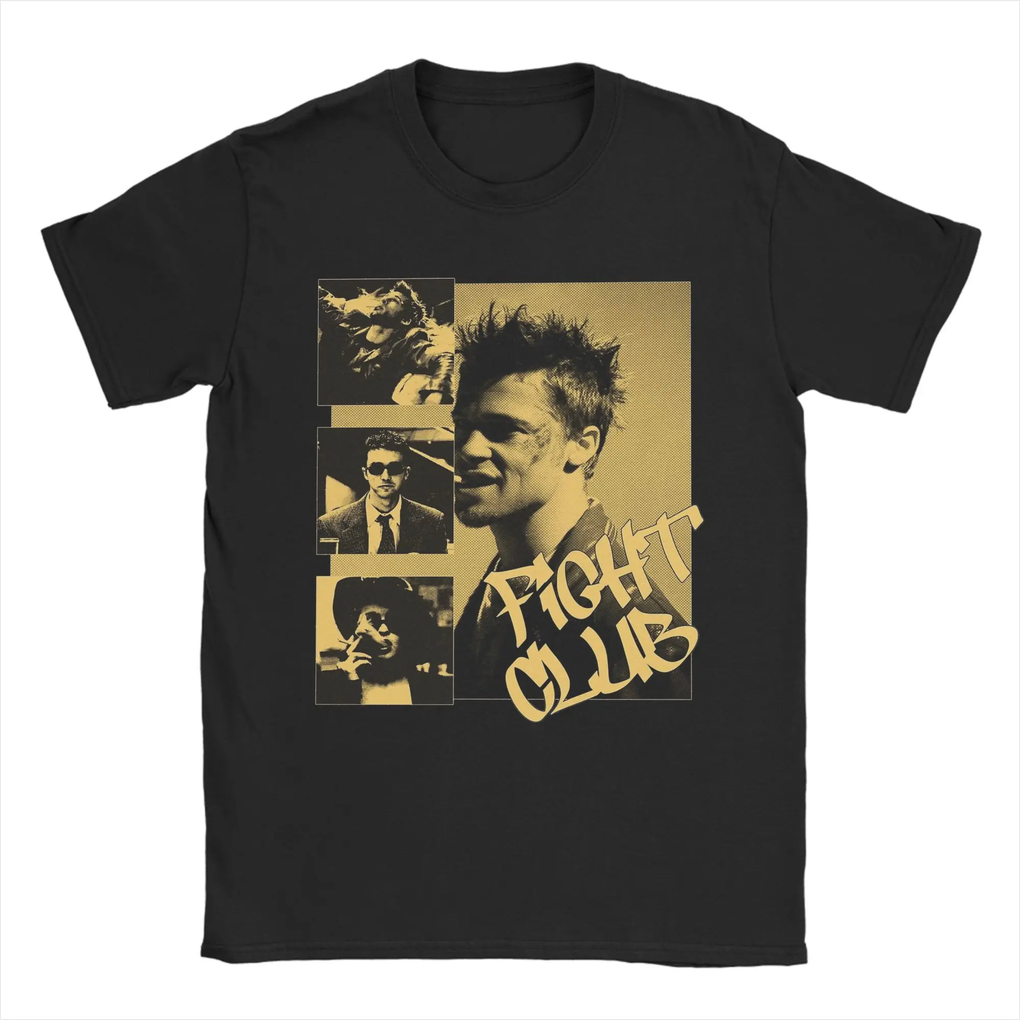

Fight Club Aesthetic Tshirts Men's Cotton Tops Funny O-neck Short Sleeve