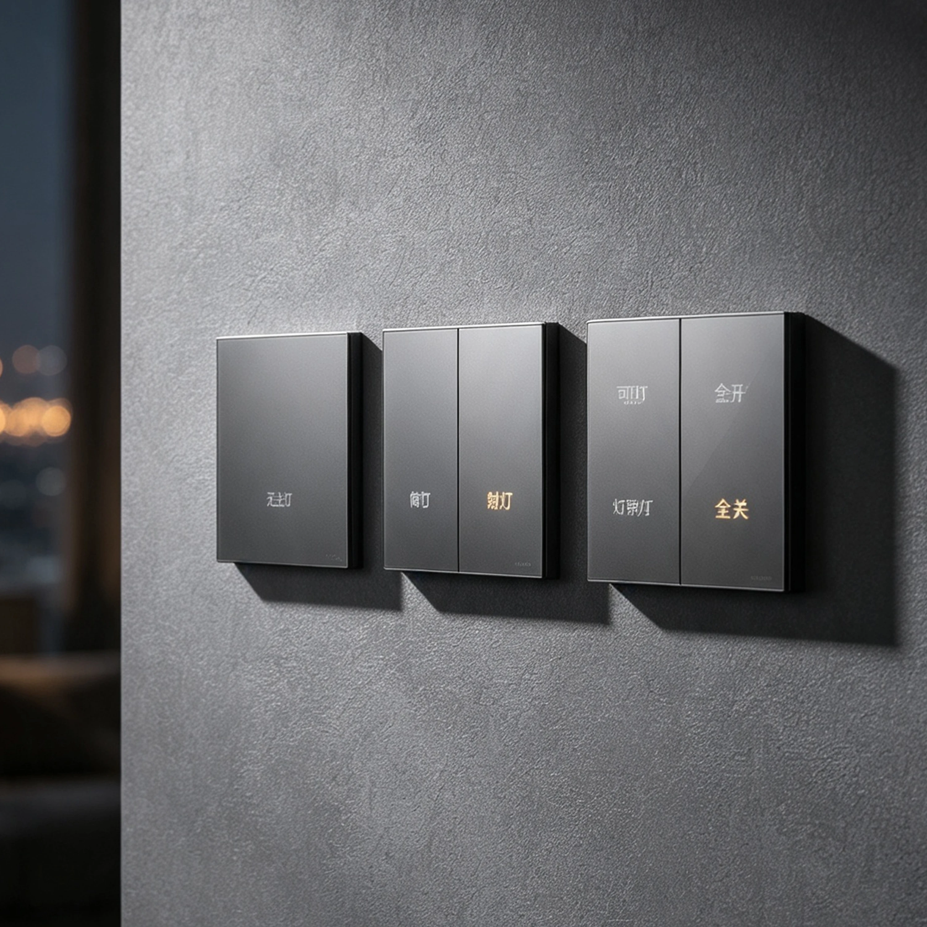 Eu Standard Plastic Material Home Hotel Wall Smart Switch Knx Switches Push 3 4 Push Buttons Switch Smart