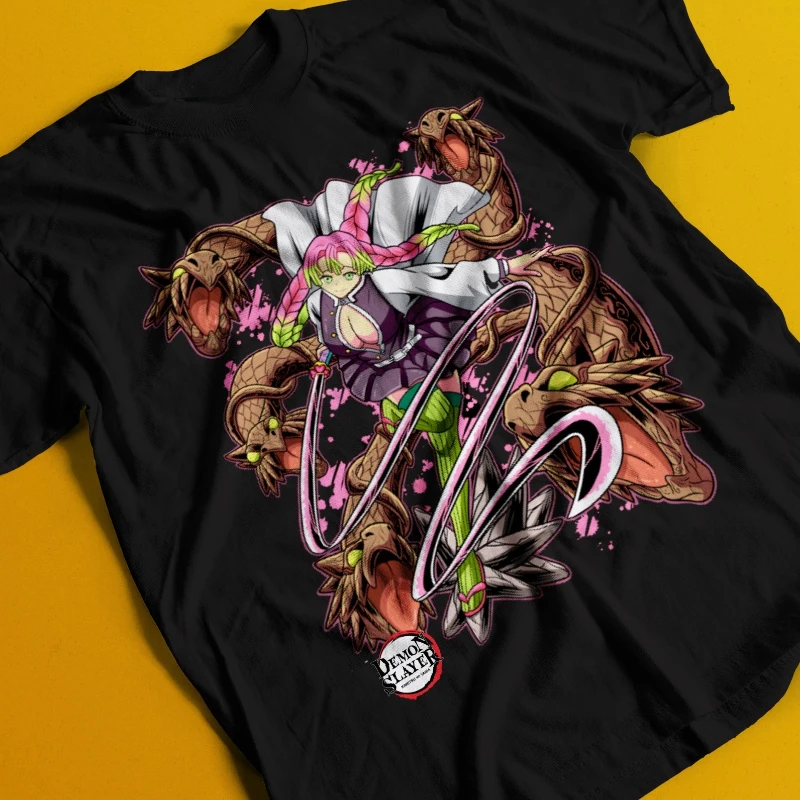 

Demon Killer Shirt Mitsuri Kanroji T-Shirt Zenitsu T-Shirt Men's Summer New Vintage Fashion Men's and Women's Streetwear