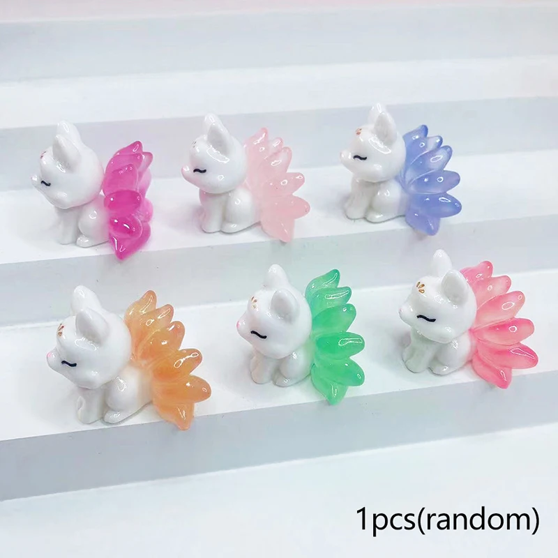 1 قطعة الثعلب الصغير تسعة الذيل مضيئة حلية الحرف شخصيات مصغرة الثعلب الصغير المشهد الصغير إكسسوارات ديكور منزلي هدايا #4