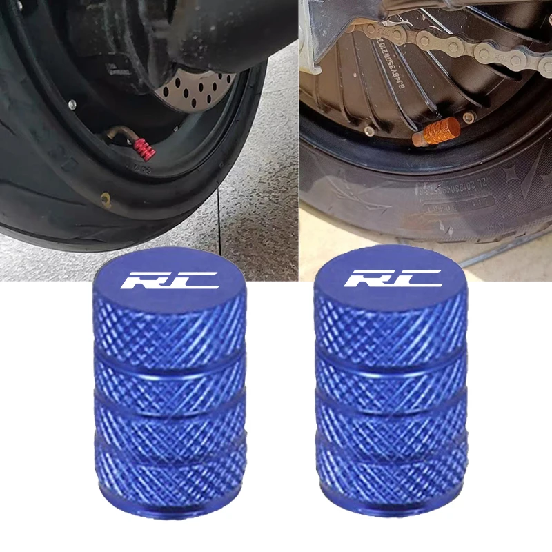 

For KTM RC 125 200 390 2013 - 2019 All Years CNC Accessories With LOGO RC 2pc Motorcycle Tire Valve Air Port Stem Cover Cap Plug