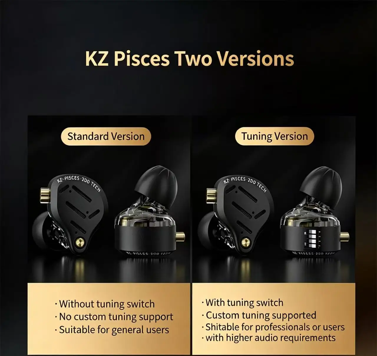 KZ- Pisces Optimized Dual Driver Dynamic Balanced Headphones Setting HiFi Audio Benchmark